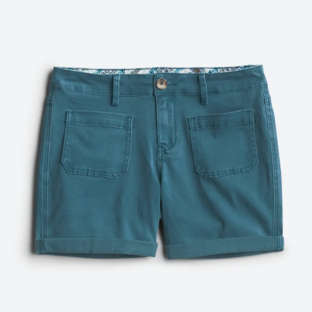 ONE5ONE veda cuffed patch pocket short blue size 14 NWT